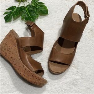 Anthropologie Antelope Leather Cut Out Wedges